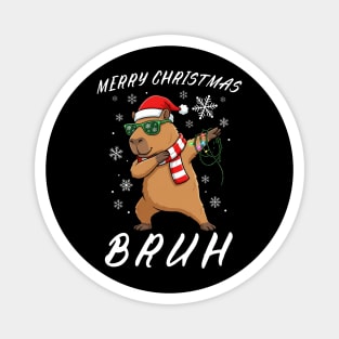 Cool Christmas Dabbing Capybara – Merry Christmas Bruh! Magnet